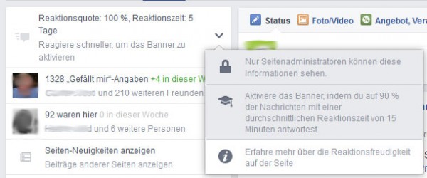 Facebook vordefinierte Antworten