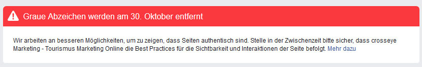 Meldung Graues Abzeichen Facebook