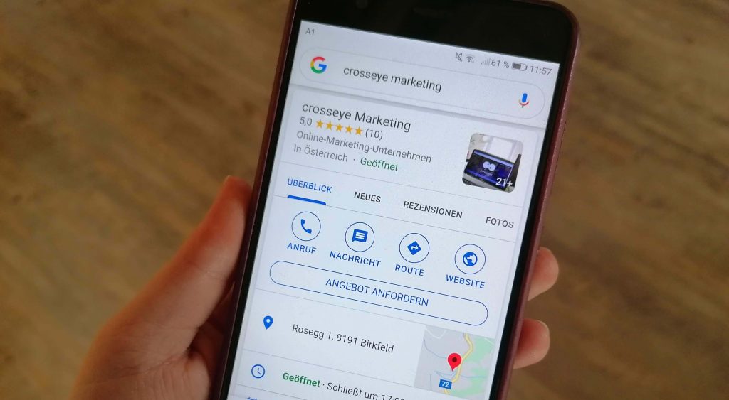 Google Brancheneintrag My Business