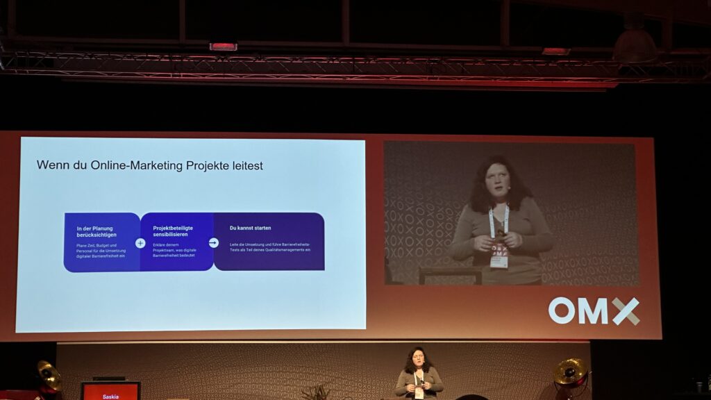 Der Vortrag von Saskia Bader bei der OMX 2023 Der Vortrag von Saskia Bader bei der OMX 2023