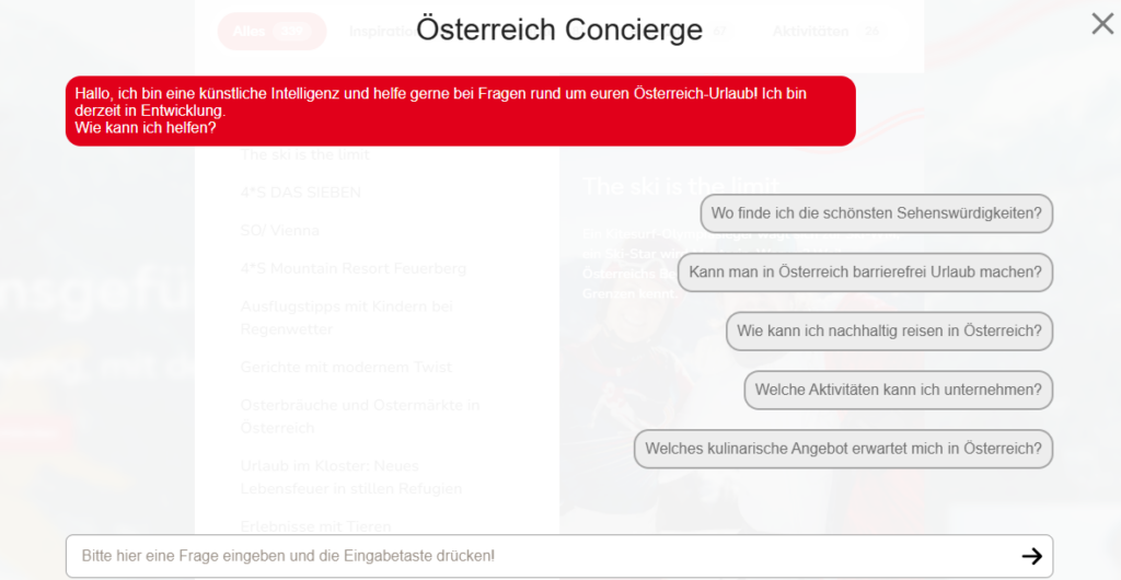 AI Concierge der Österreich Werbung AI Concierge der Österreich Werbung
