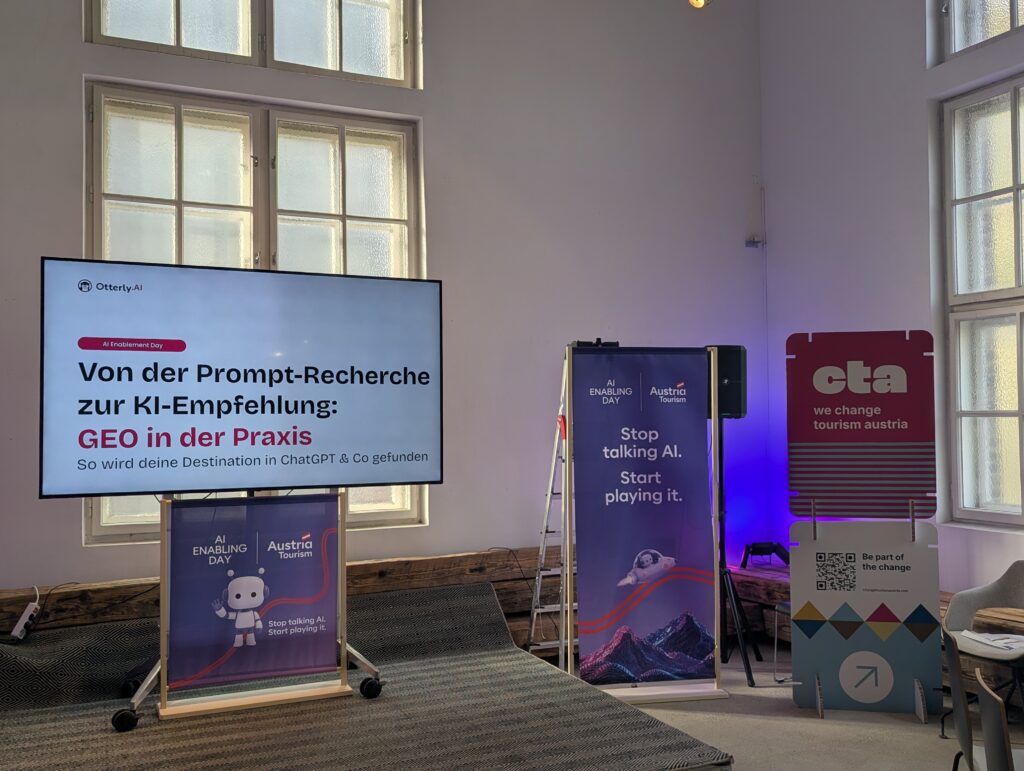 Aufbau des Startworkshops zum Thema KI im Tourismus. Aufbau des Startworkshops zum Thema KI im Tourismus.